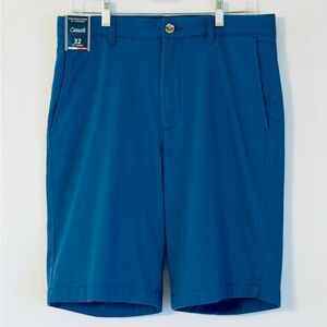 Roundtree & Yorke Blue Golf Flat Front Shorts Casual 32